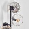 Koyoto globe light, wall light Amber, clear, Smoke-coloured, 3-light sources