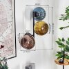 Koyoto globe light, wall light blue, gold, coppery, 3-light sources