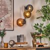 Koyoto globe light, wall light blue, gold, coppery, 3-light sources