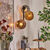 Ripoll globe light, wall light gold, coppery, Smoke-coloured, 3-light sources