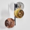 Ripoll globe light, wall light gold, coppery, Smoke-coloured, 3-light sources