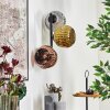 Ripoll globe light, wall light gold, coppery, Smoke-coloured, 3-light sources