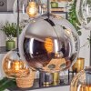 Koyoto hanging light, globe light, pendant light Amber, chrome, clear, Smoke-coloured, 6-light sources