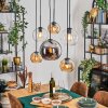 Koyoto hanging light, globe light, pendant light Amber, chrome, clear, Smoke-coloured, 6-light sources