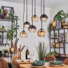 Koyoto hanging light, globe light, pendant light Amber, clear, Smoke-coloured, 6-light sources