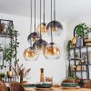 Koyoto hanging light, globe light, pendant light Amber, clear, Smoke-coloured, 6-light sources