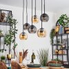 Koyoto hanging light, globe light, pendant light Amber, Smoke-coloured, 6-light sources