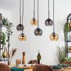 Koyoto hanging light, globe light, pendant light Amber, Smoke-coloured, 6-light sources