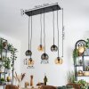 Koyoto hanging light, globe light, pendant light Amber, Smoke-coloured, 6-light sources
