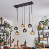 Koyoto hanging light, globe light, pendant light Amber, Smoke-coloured, 6-light sources