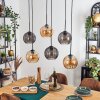 Koyoto hanging light, globe light, pendant light Amber, Smoke-coloured, 6-light sources
