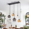 Koyoto hanging light, globe light, pendant light Amber, clear, Smoke-coloured, 6-light sources