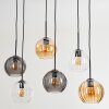 Koyoto hanging light, globe light, pendant light Amber, clear, Smoke-coloured, 6-light sources