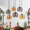 Koyoto hanging light, globe light, pendant light Amber, Smoke-coloured, 6-light sources