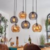 Koyoto hanging light, globe light, pendant light Amber, Smoke-coloured, 6-light sources