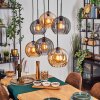 Koyoto hanging light, globe light, pendant light Amber, Smoke-coloured, 6-light sources