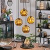 Ripoll hanging light, globe light, Cluster pendant lamp gold, 4-light sources