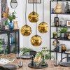Ripoll hanging light, globe light, Cluster pendant lamp gold, 4-light sources