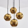 Ripoll hanging light, globe light, Cluster pendant lamp gold, 4-light sources
