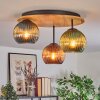 Koyoto ceiling light, globe light Ecru, black, 3-light sources