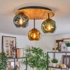 Ripoll ceiling light, globe light Ecru, black, 3-light sources