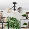 Koyoto ceiling light, globe light Amber, clear, Smoke-coloured, 3-light sources