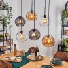 Koyoto hanging light, globe light, pendant light Amber, clear, Smoke-coloured, 6-light sources
