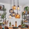 Koyoto hanging light, globe light, pendant light Amber, clear, Smoke-coloured, 6-light sources