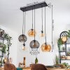 Koyoto hanging light, globe light, pendant light Amber, clear, Smoke-coloured, 6-light sources