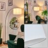 Bassagoda floor lamp, Arch lamps chrome, black, 1-light source, Fabric shade