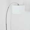 Bassagoda floor lamp, Arch lamps chrome, black, 1-light source, Fabric shade