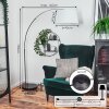 Bassagoda floor lamp, Arch lamps chrome, black, 1-light source, Fabric lampshade