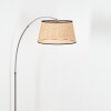 Ramila floor lamp, Arch lamps matt nickel, black, 1-light source, Fabric lampshade