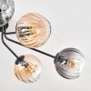 Koyoto ceiling light, globe light 85 cm Amber, clear, Smoke-coloured, 8-light sources