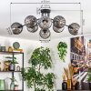 Koyoto ceiling light, globe light 85 cm Smoke-coloured, 8-light sources