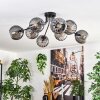 Koyoto ceiling light, globe light 85 cm Smoke-coloured, 8-light sources