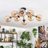 Koyoto ceiling light, globe light 85 cm Amber, 8-light sources