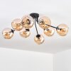 Koyoto ceiling light, globe light 85 cm Amber, 8-light sources