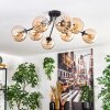 Koyoto ceiling light, globe light 85 cm Amber, 8-light sources