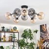 Koyoto ceiling light, globe light 81 cm Amber, clear, Smoke-coloured, 10-light sources