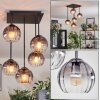 Koyoto ceiling light, globe light clear, Smoke-coloured, 5-light sources