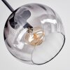 Koyoto ceiling light, globe light clear, Smoke-coloured, 5-light sources