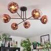 Ripoll ceiling light, globe light clear, coppery, 6-light sources