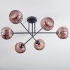 Koyoto ceiling light, globe light 78 cm coppery, 6-light sources