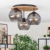 Koyoto ceiling light, globe light Ecru, black, 3-light sources