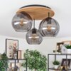 Koyoto ceiling light, globe light Ecru, black, 3-light sources