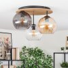 Koyoto ceiling light, globe light Ecru, black, 3-light sources