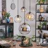 Koyoto hanging light, globe light, Cluster pendant lamp 35 cm Amber, chrome, clear, Smoke-coloured, 4-light sources