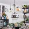 Koyoto hanging light, globe light, Cluster pendant lamp 35 cm Amber, chrome, clear, Smoke-coloured, 4-light sources
