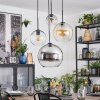 Koyoto hanging light, globe light, Cluster pendant lamp 35 cm Amber, chrome, clear, Smoke-coloured, 4-light sources